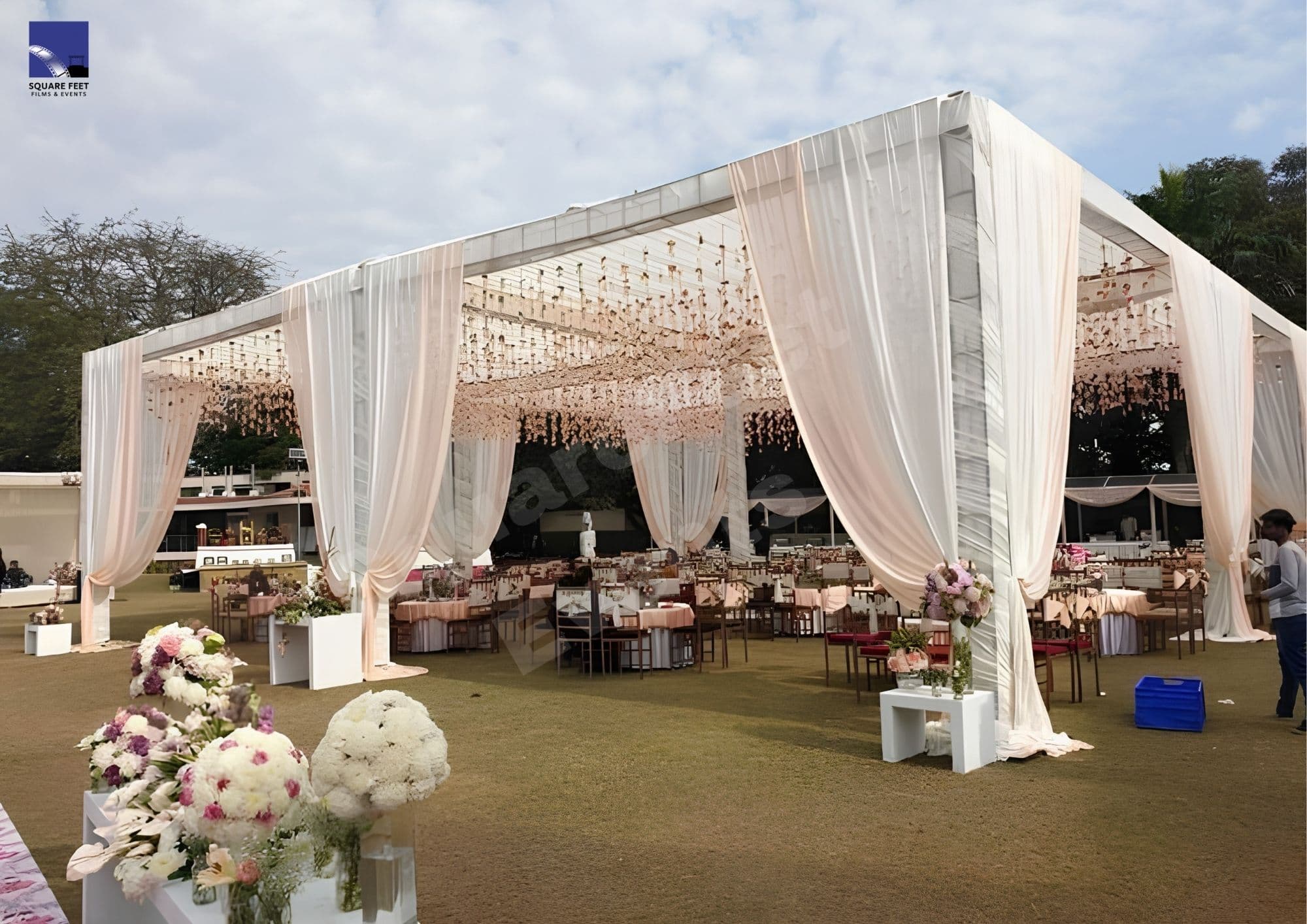 Tent Draping & Fairy Light Lawn Setup - Preview 2