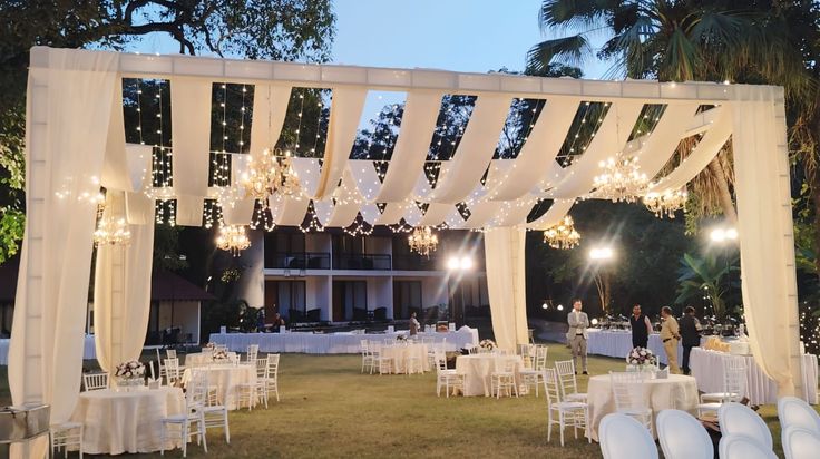 Luxury Tent Draping & Fairy Light Event Setup