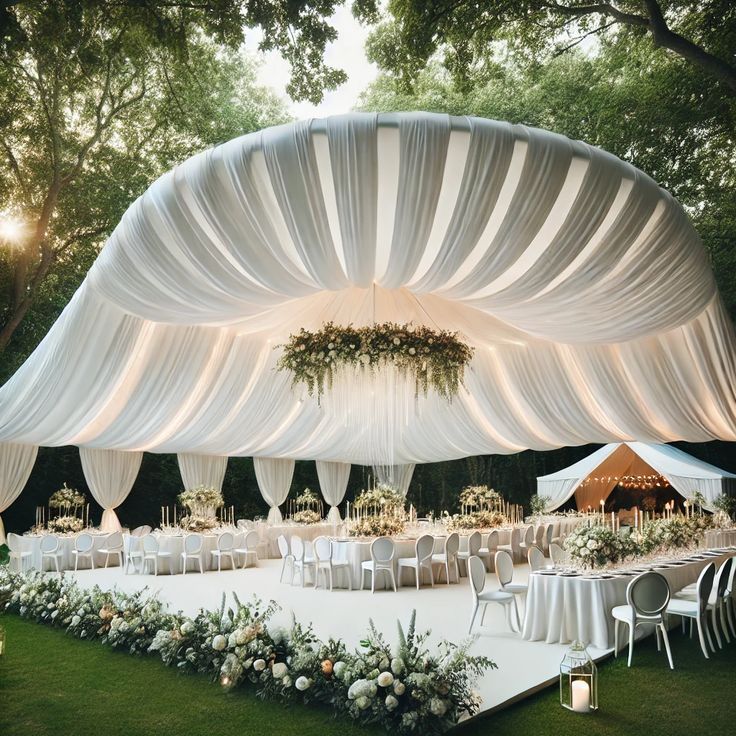 Luxury Tent Draping & Fairy Light Event Setup - Preview 6